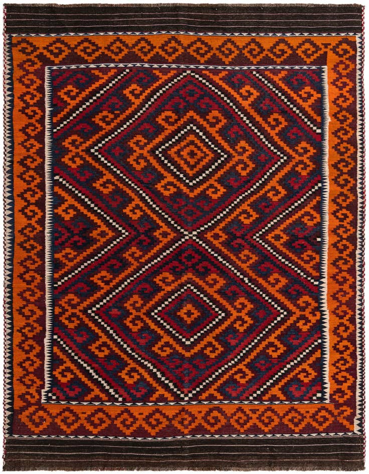 Detail image of 6' 6 x 11' Hand Woven Kilim Fars Wool Rug