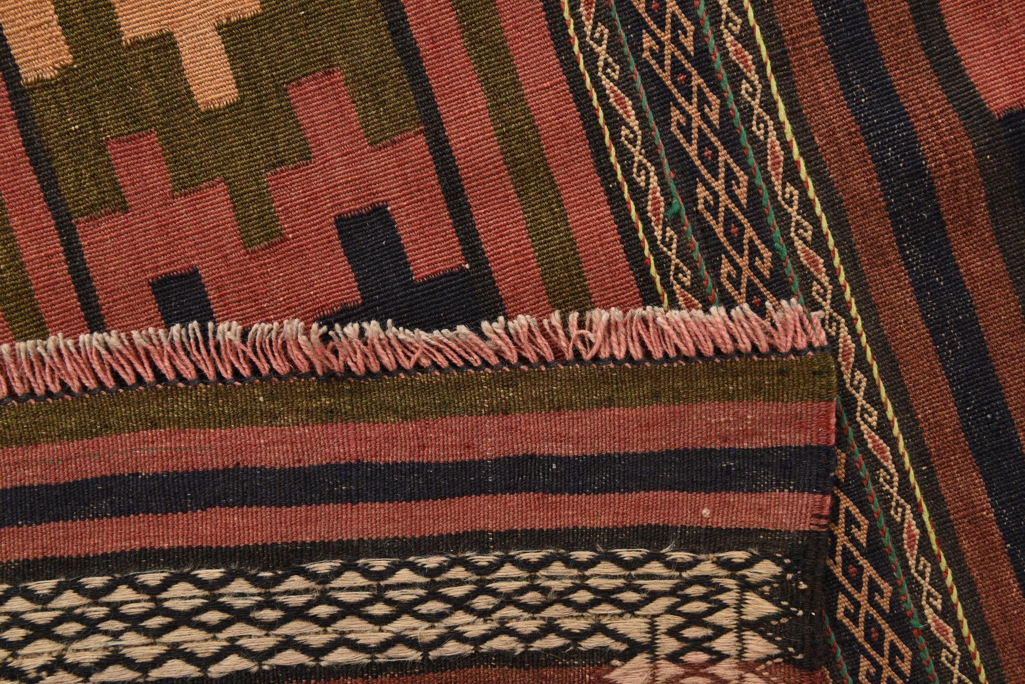 6' 10 x 13' 6 Hand Woven Kilim Fars Wool Rug