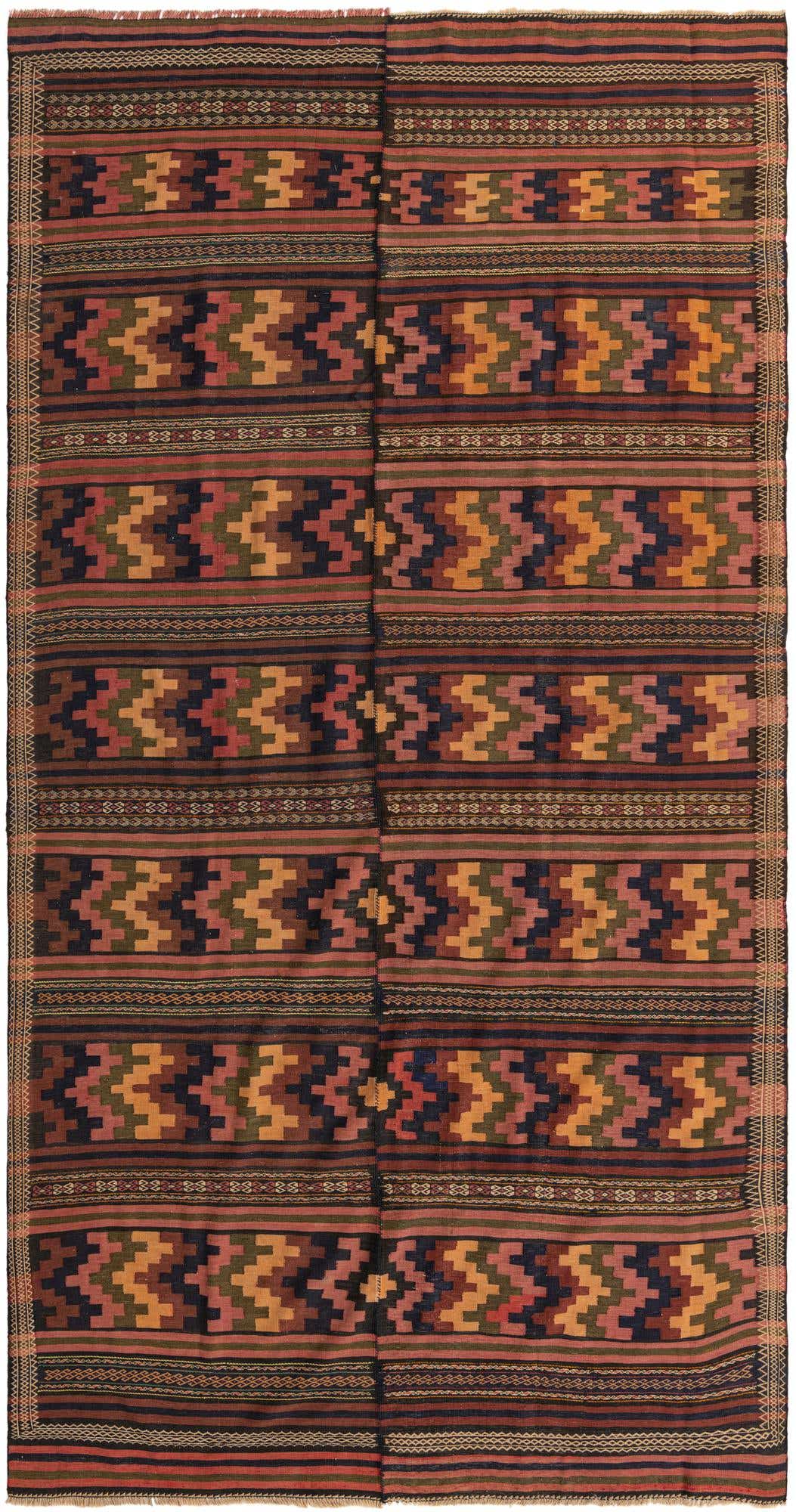6' 10 x 13' 6 Hand Woven Kilim Fars Wool Rug