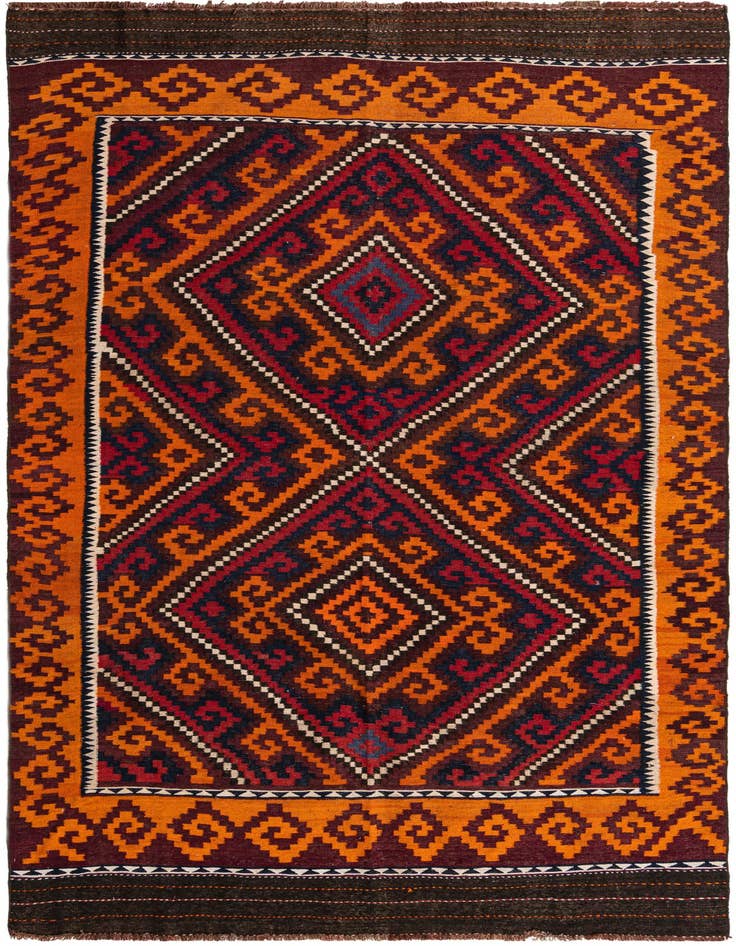Detail image of 6' 2 x 10' 9 Hand Woven Kilim Fars Wool Rug