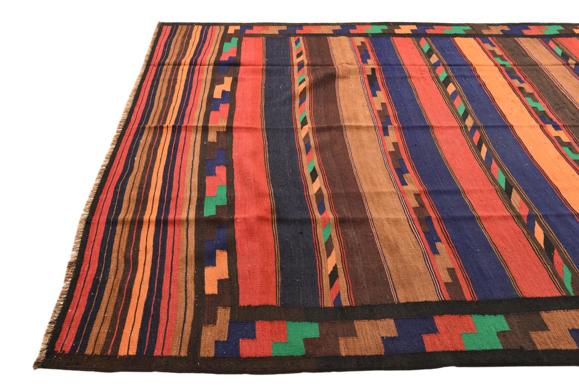 7' 5 x 13' 3 Hand Woven Kilim Fars Wool Rug