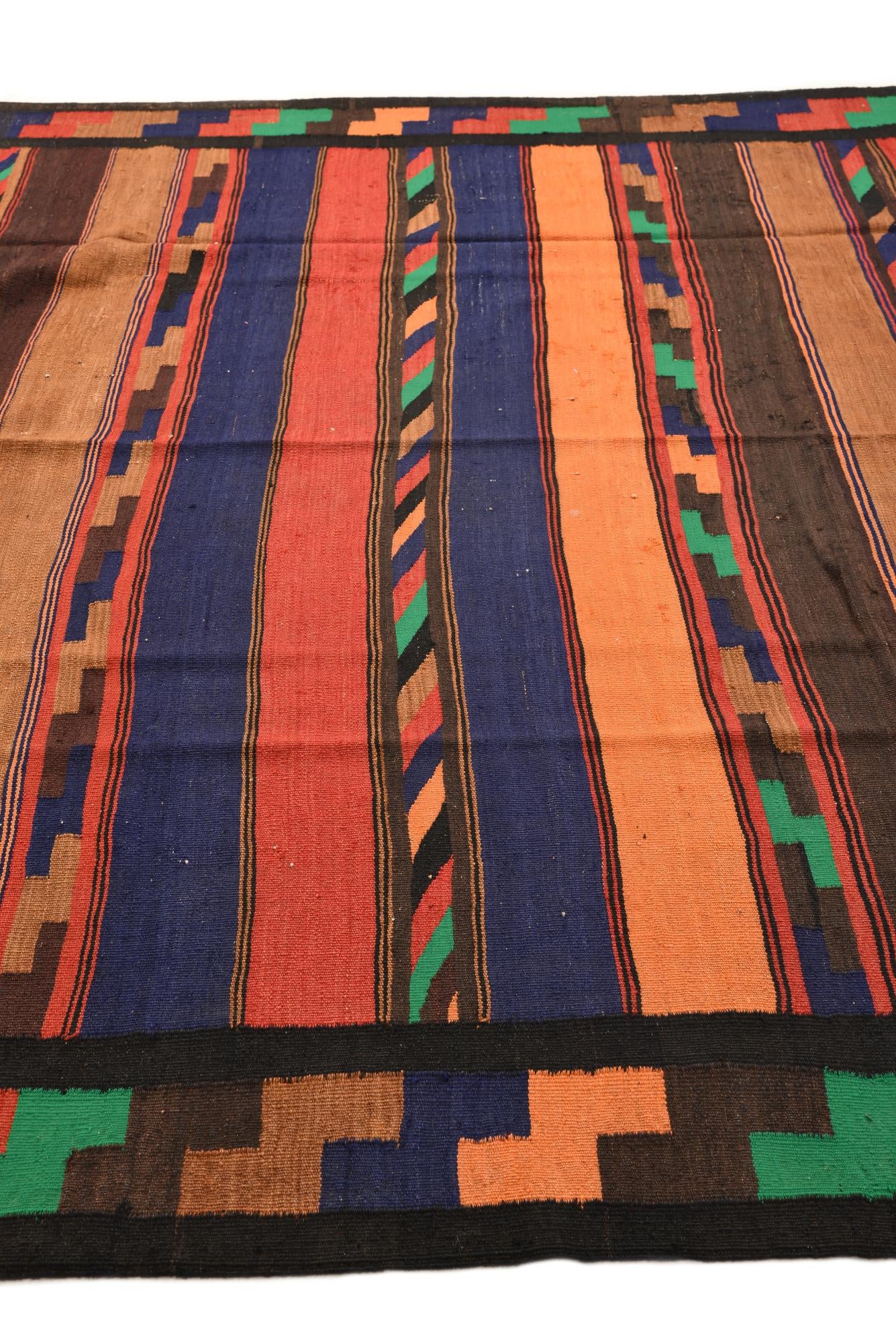 7' 5 x 13' 3 Hand Woven Kilim Fars Wool Rug