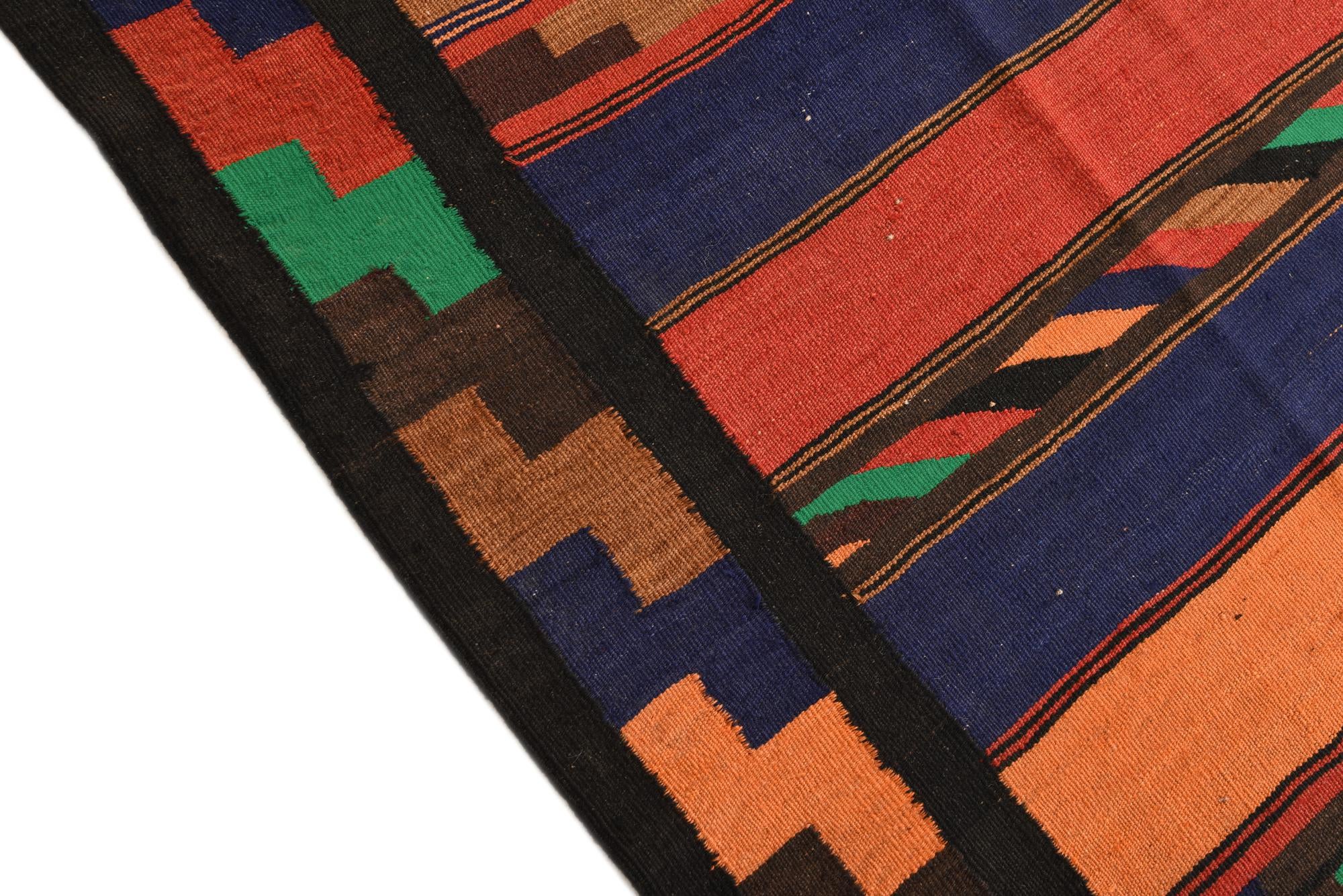7' 5 x 13' 3 Hand Woven Kilim Fars Wool Rug