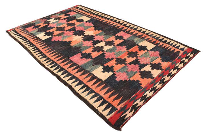 5' 3 x 9' Hand Woven Kilim Fars Wool Rug