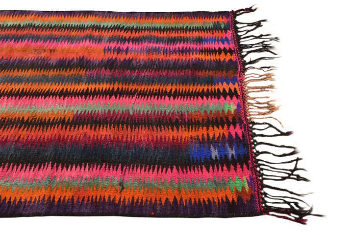 4' 4 x 8' 1 Hand Woven Kilim Fars Wool Rug