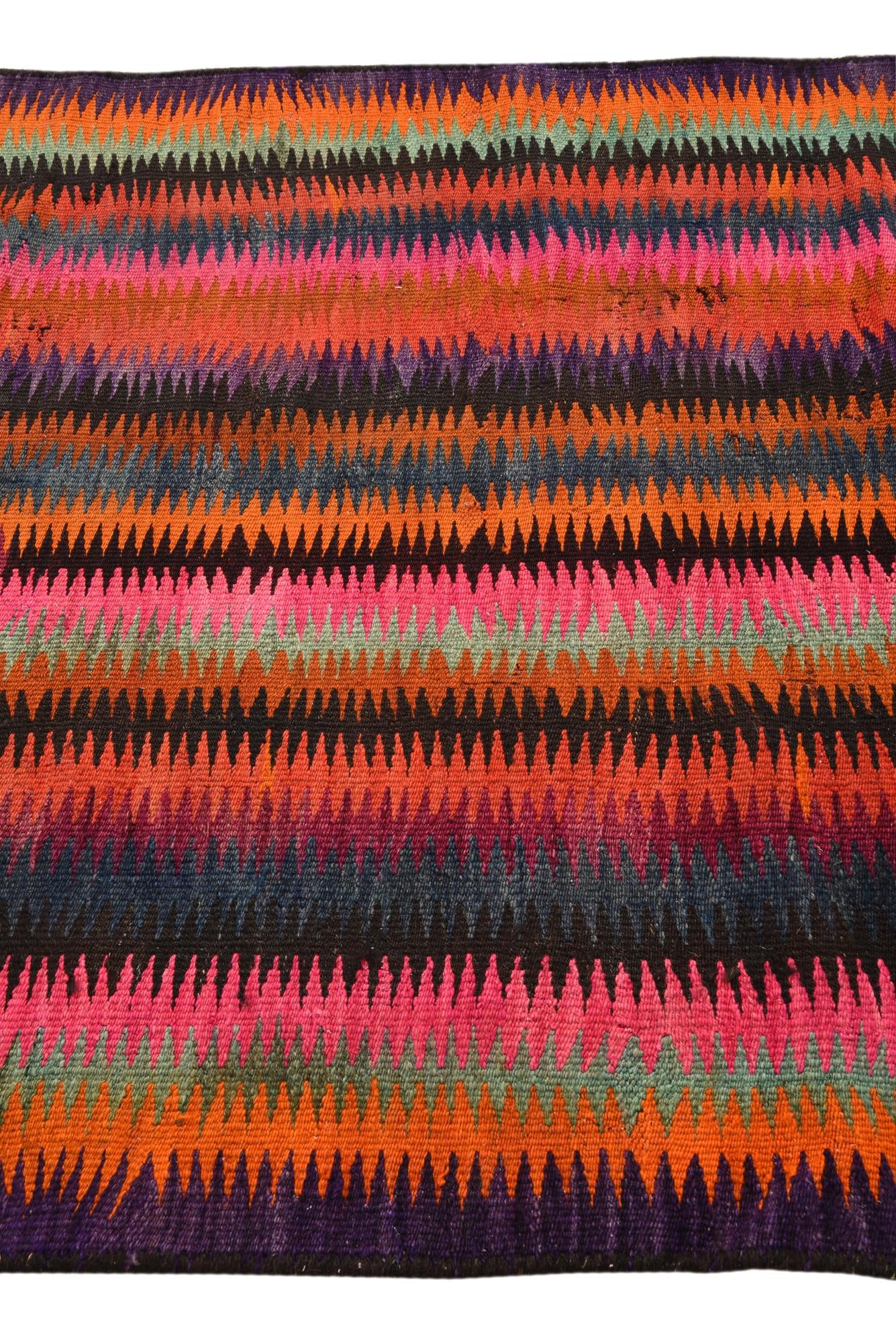 4' 4 x 8' 1 Hand Woven Kilim Fars Wool Rug