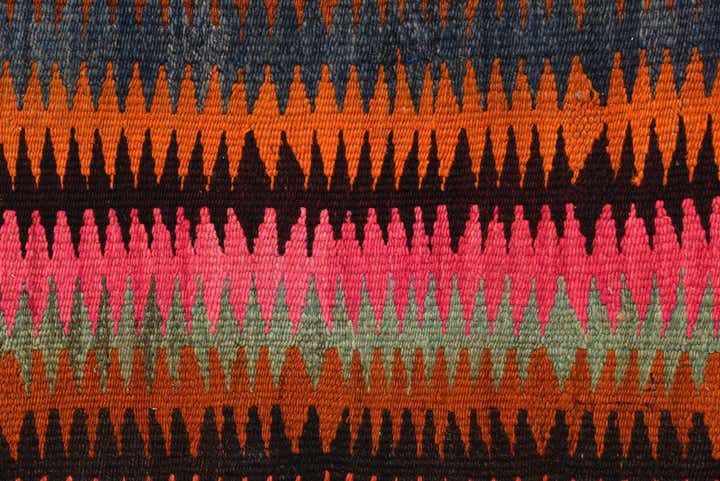 4' 4 x 8' 1 Hand Woven Kilim Fars Wool Rug