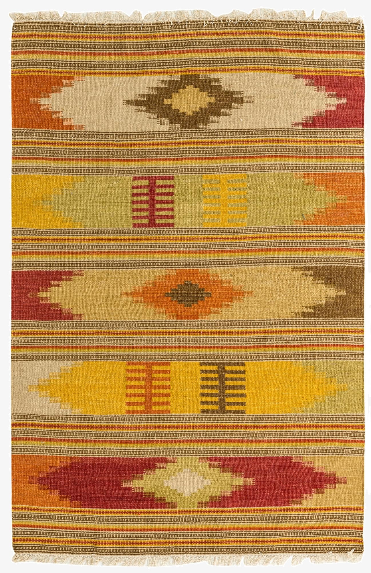 4' x 6'  Hand Woven Kilim Fars Wool Rug