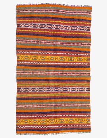 3' 7 x 6' 3 Hand Knotted Kilim Fars Persian Wool Rug