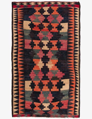 5' 3 x 9' Hand Woven Kilim Fars Wool Rug