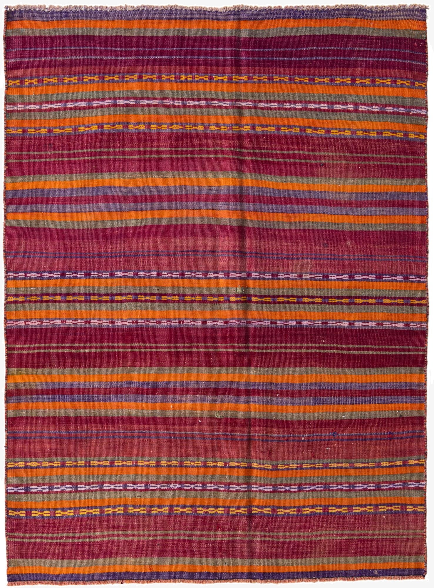 4' 7 x 6' 7  Hand Woven Kilim Fars Wool Rug