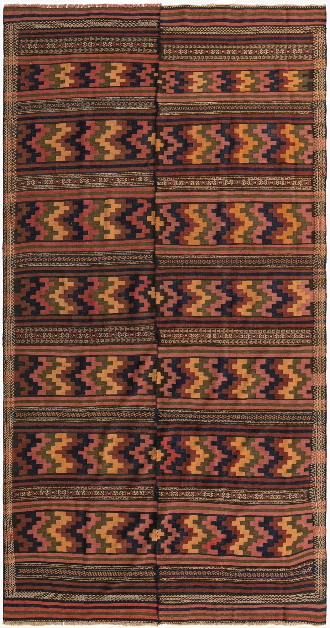 6' 10 x 13' 6  Hand Woven Kilim Fars Wool Rug
