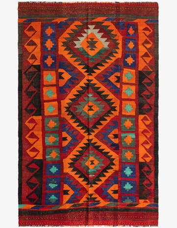 5' 5 x 8' 7 Hand Woven Kilim Fars Wool Rug