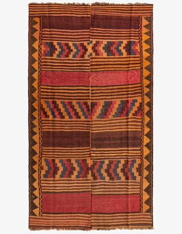 5' 4 x 9' 6 Hand Woven Kilim Fars Wool Rug