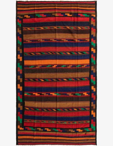 7' 5 x 13' 3 Hand Woven Kilim Fars Wool Rug