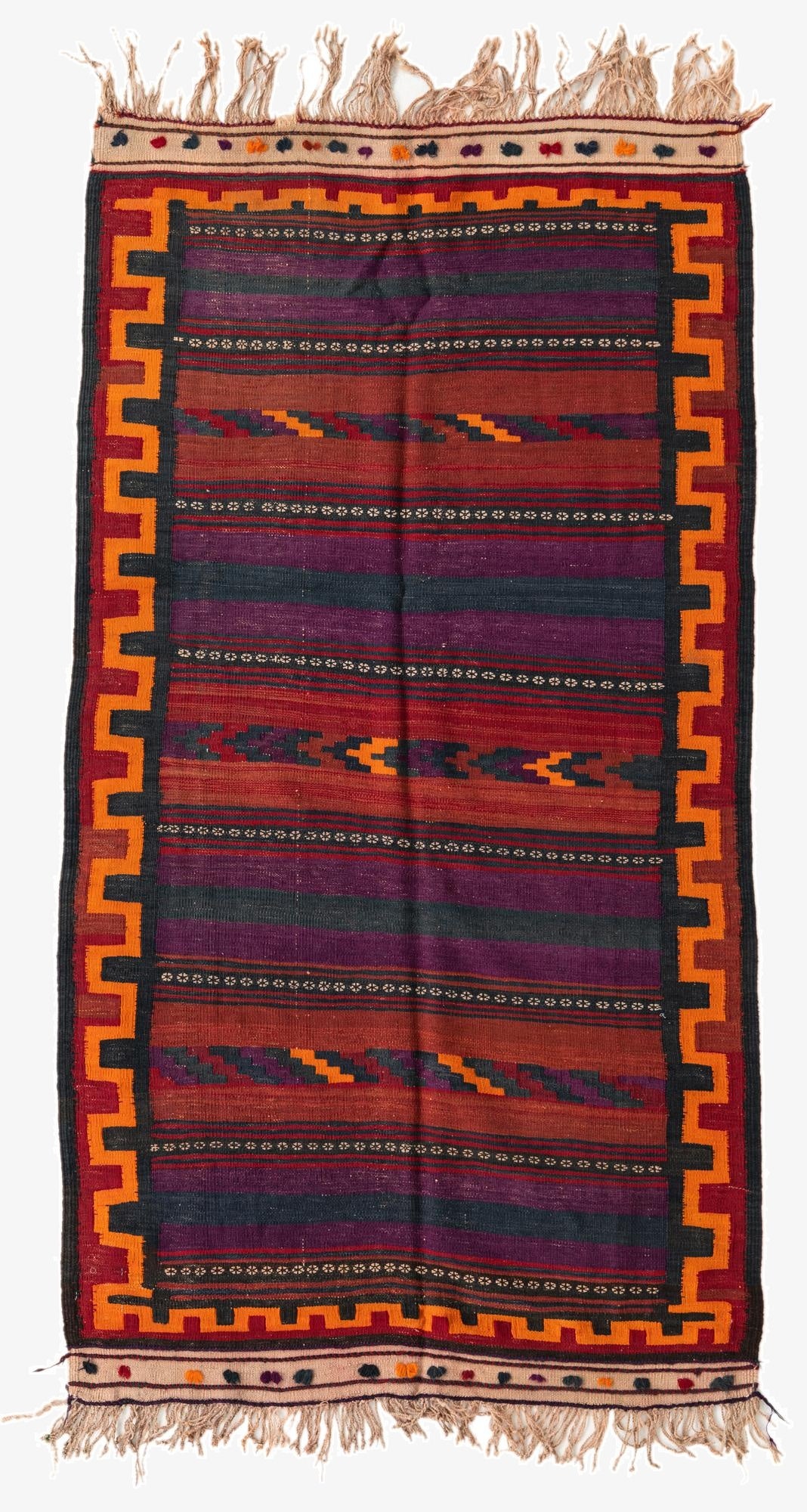 3' 8 x 6' 9  Hand Woven Kilim Fars Wool Rug