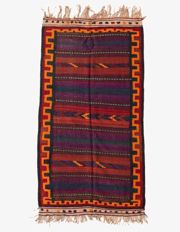 3' 8 x 6' 9 Hand Woven Kilim Fars Wool Rug