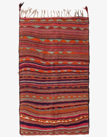 4' 5 x 7' 3 Hand Woven Kilim Fars Wool Rug