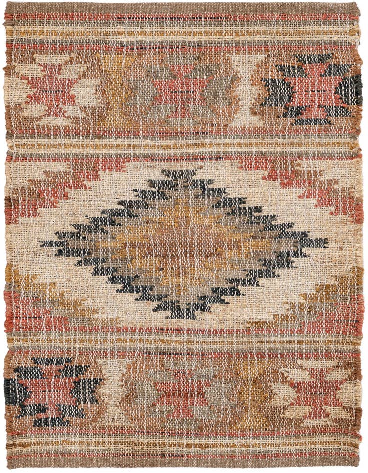 Detail image of 2' x 3' 1 Hand Woven Kilim Jute Rug