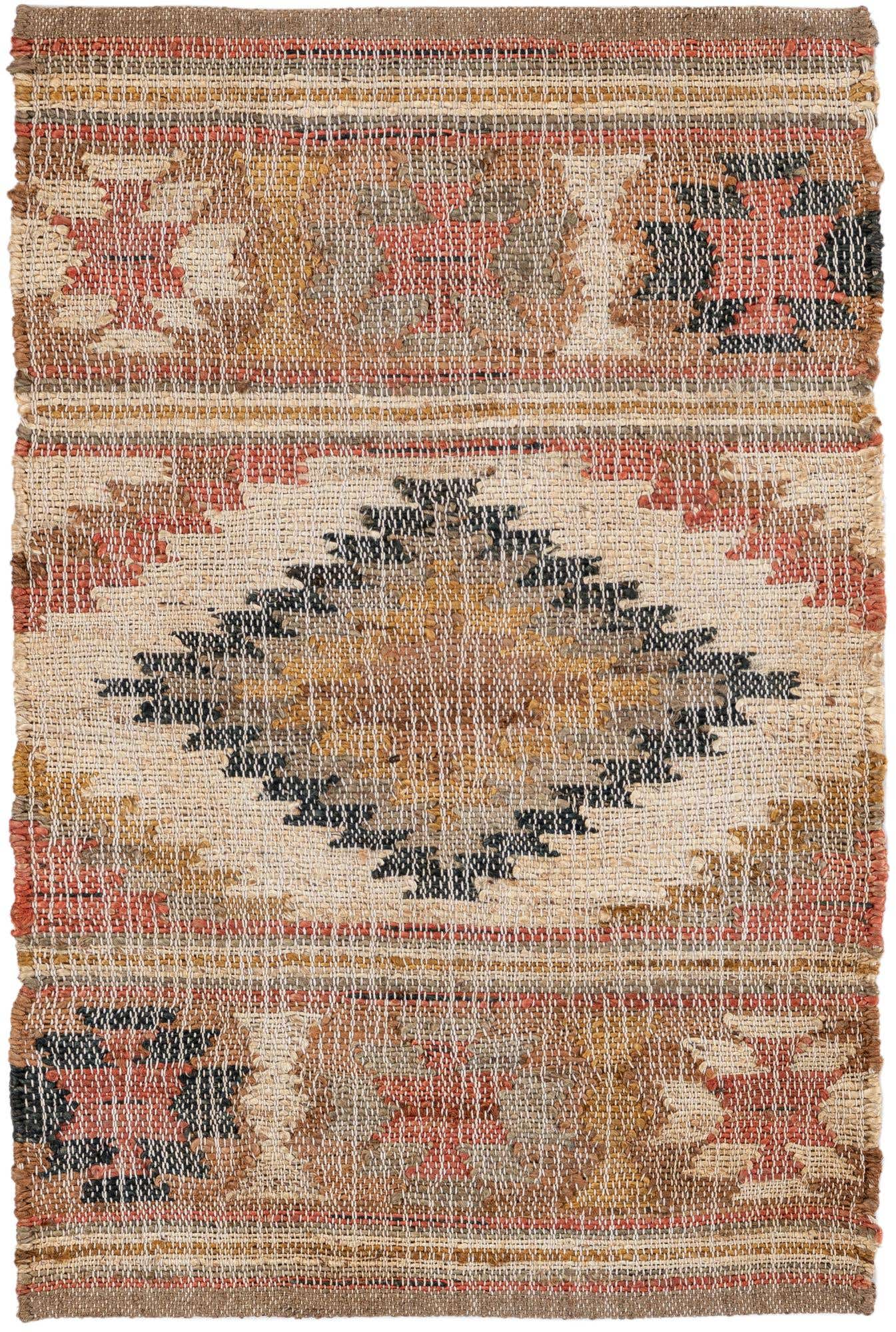 2' x 3' 1 Hand Woven Kilim Jute Rug