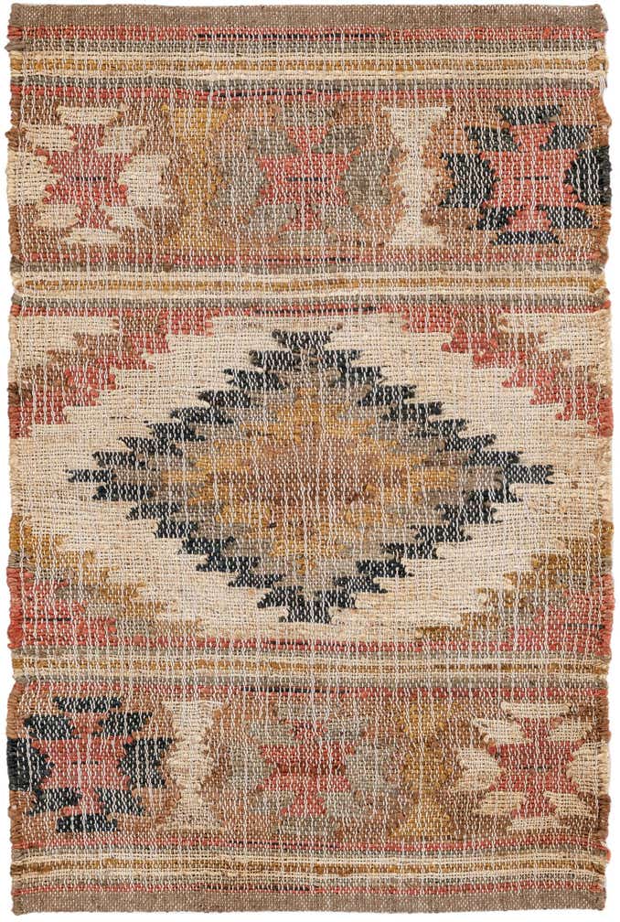 2' x 3' 1 Hand Woven Kilim Jute Rug