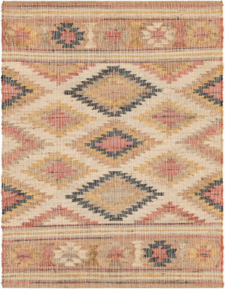 Detail image of 4' 1 x 6' 1 Hand Woven Kilim Jute Rug