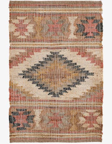 2' x 3' 1 Hand Woven Kilim Jute Rug