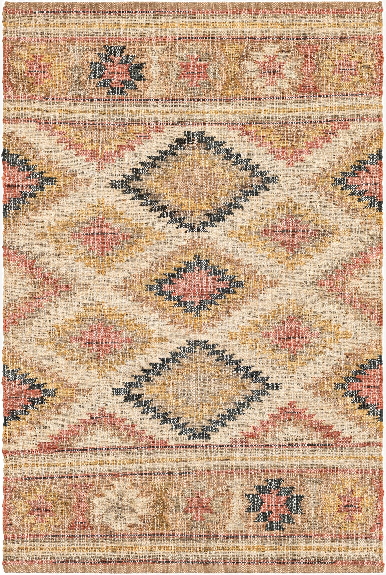 4' 1 x 6' 1  Hand Woven Kilim Jute Rug