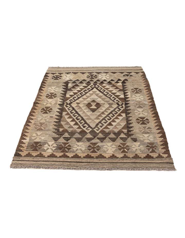 3' 2 x 4' 9 Hand Woven Kilim Maymana Wool Rug