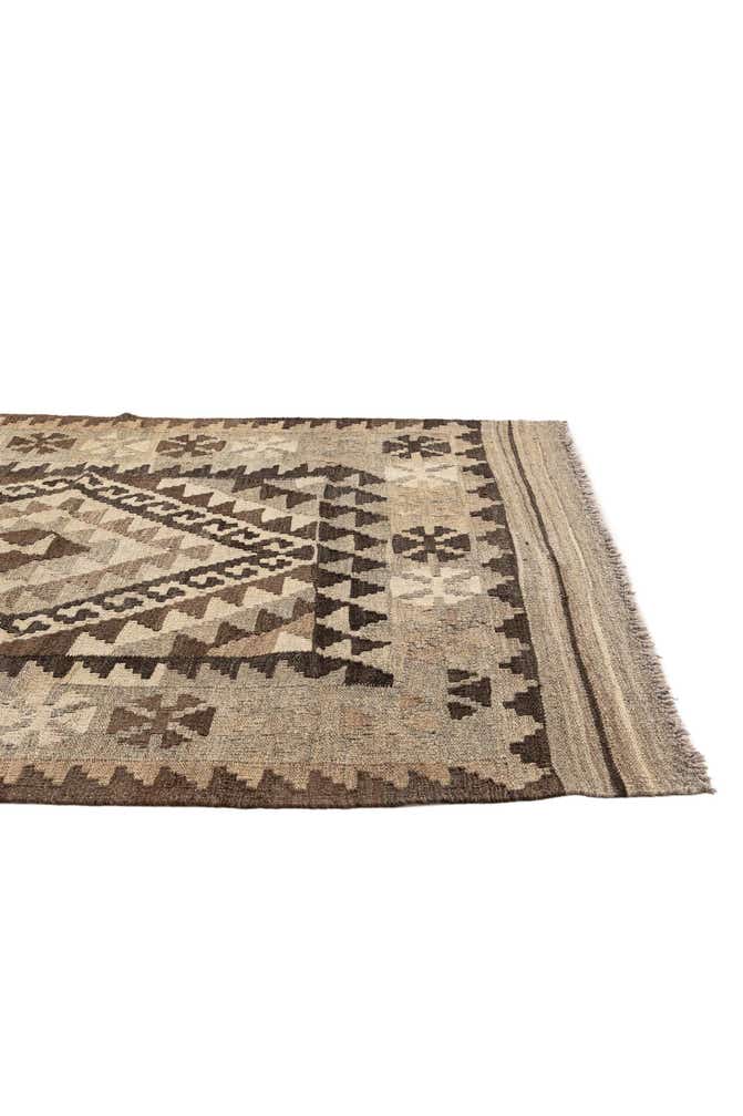 3' 2 x 4' 9 Hand Woven Kilim Maymana Wool Rug