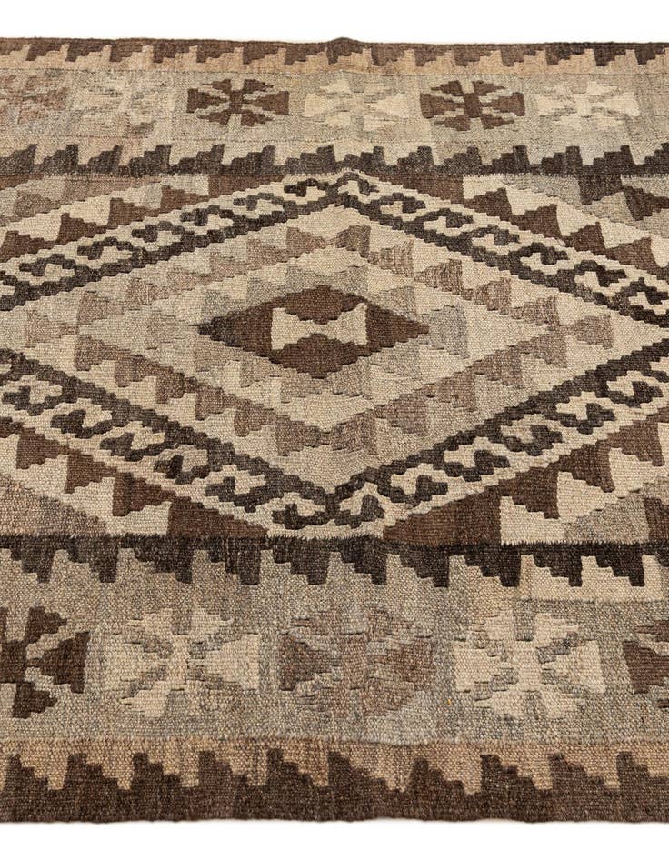 Detail image of 3' 2 x 4' 9  Hand Woven Kilim Maymana Wool Rug