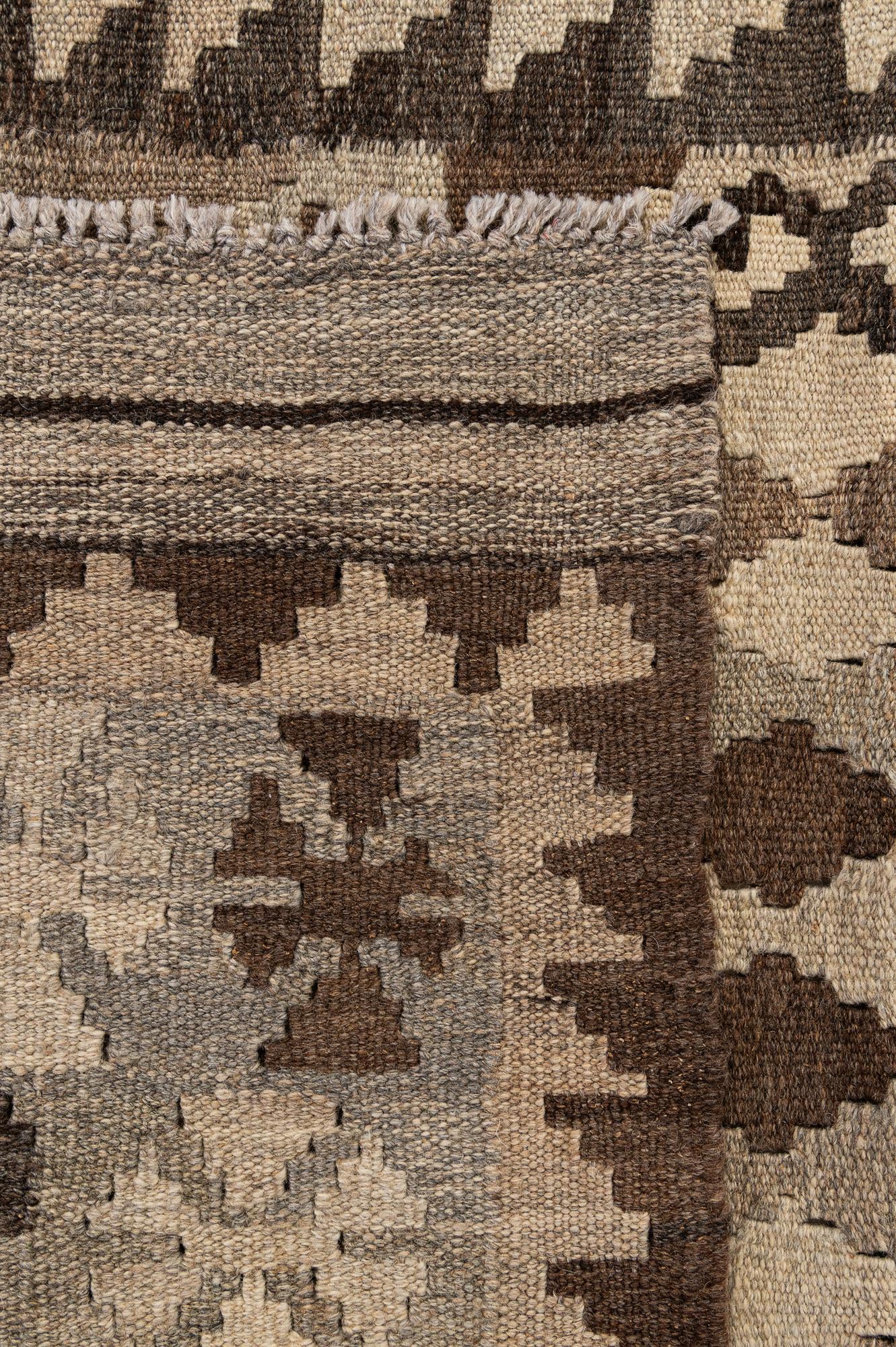 3' 2 x 4' 9 Hand Woven Kilim Maymana Wool Rug