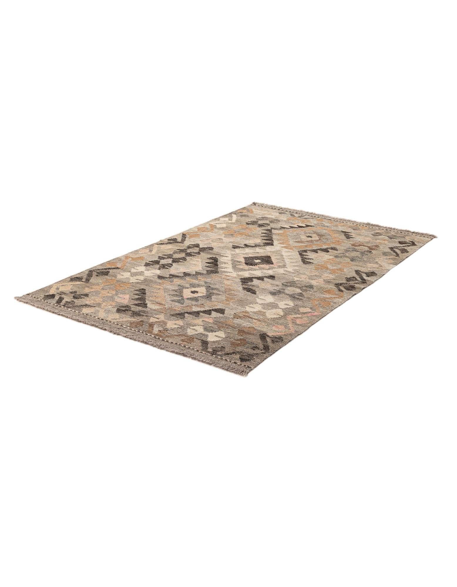 3' 2 x 5' 3 Hand Woven Kilim Maymana Wool Rug
