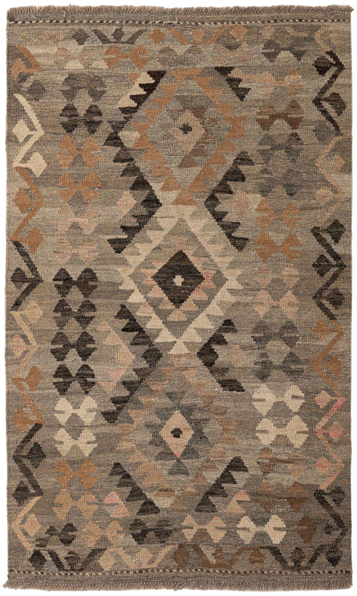3' 2 x 5' 3 Hand Woven Kilim Maymana Wool Rug