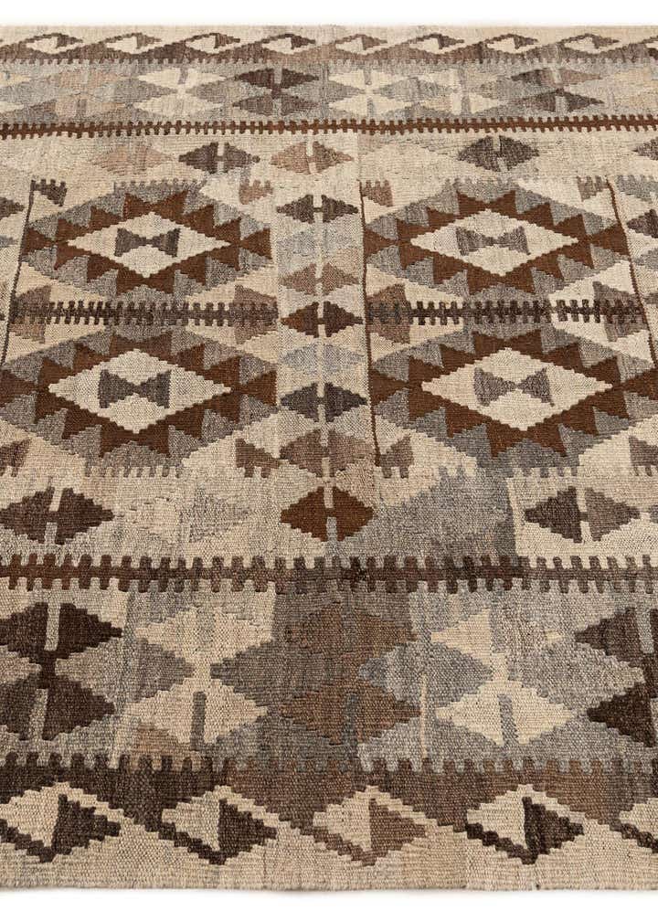 4' 5 x 7' 3 Hand Woven Kilim Maymana Wool Rug