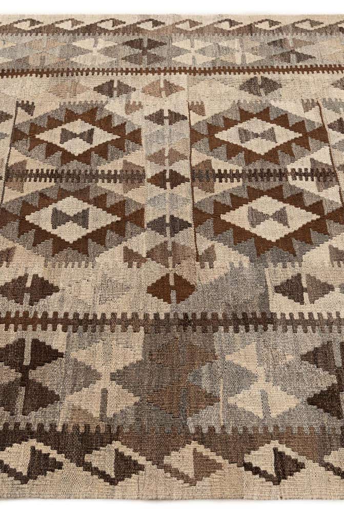 4' 5 x 7' 3 Hand Woven Kilim Maymana Wool Rug