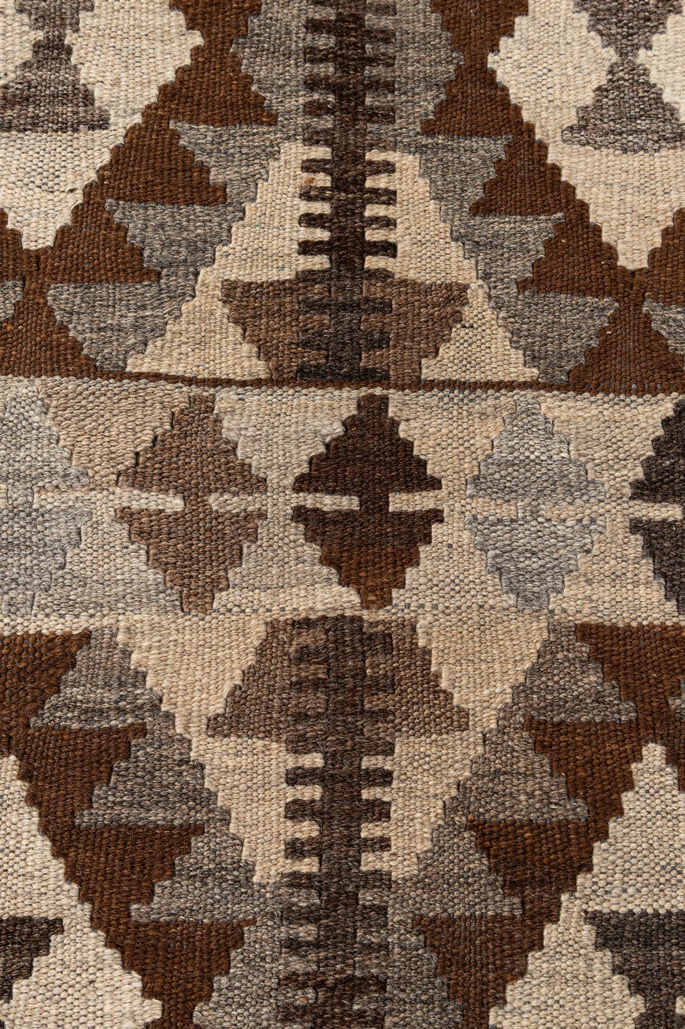 4' 5 x 7' 3 Hand Woven Kilim Maymana Wool Rug