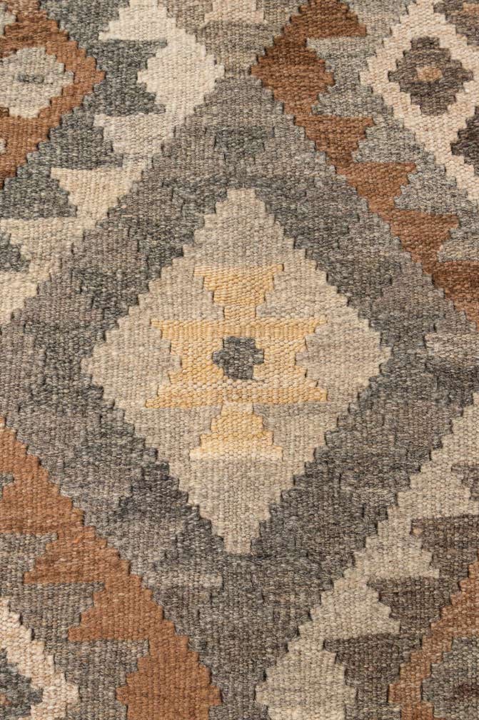 4' 6 x 6' 8 Hand Woven Kilim Maymana Wool Rug