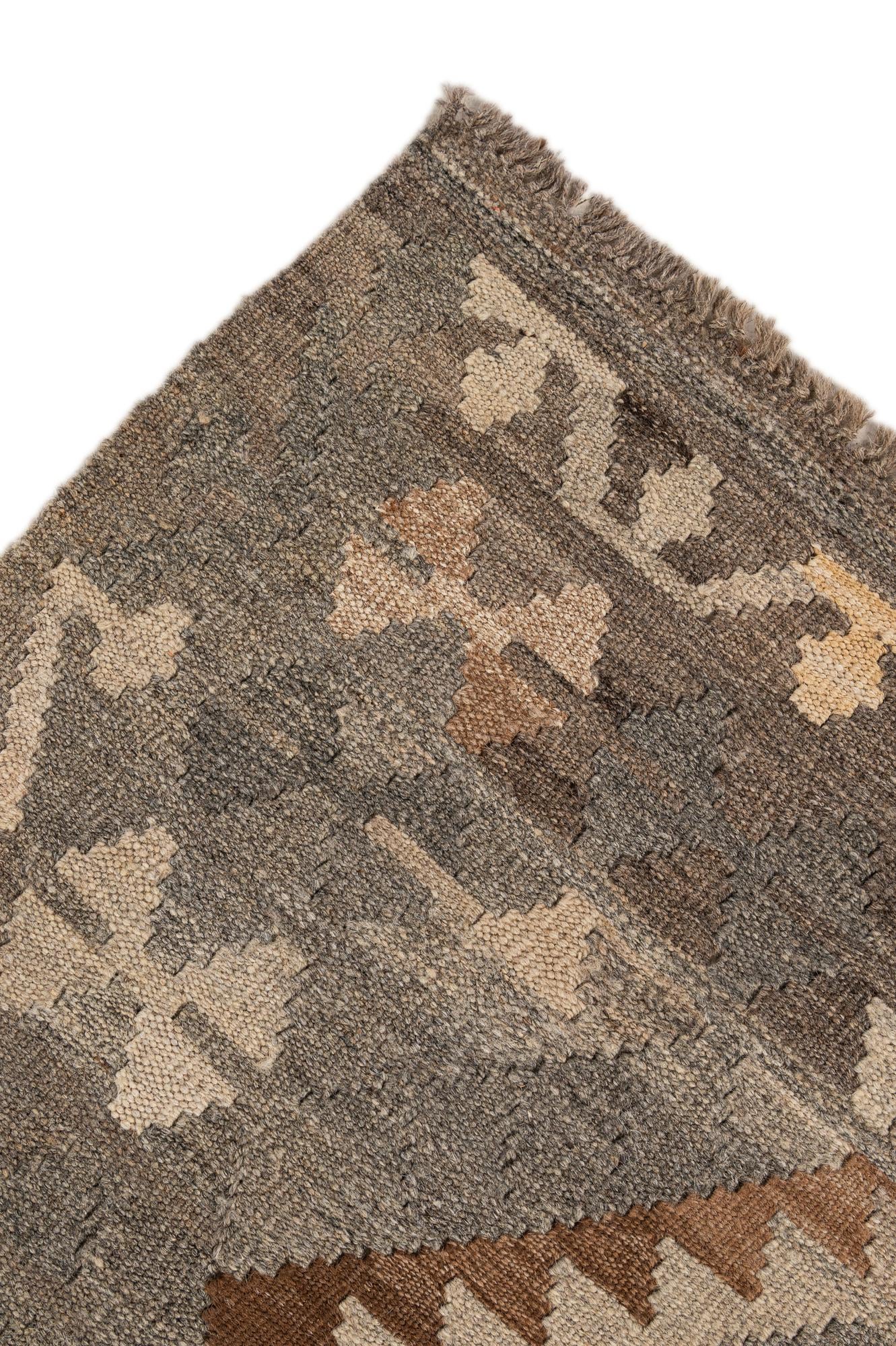 4' 6 x 6' 8 Hand Woven Kilim Maymana Wool Rug