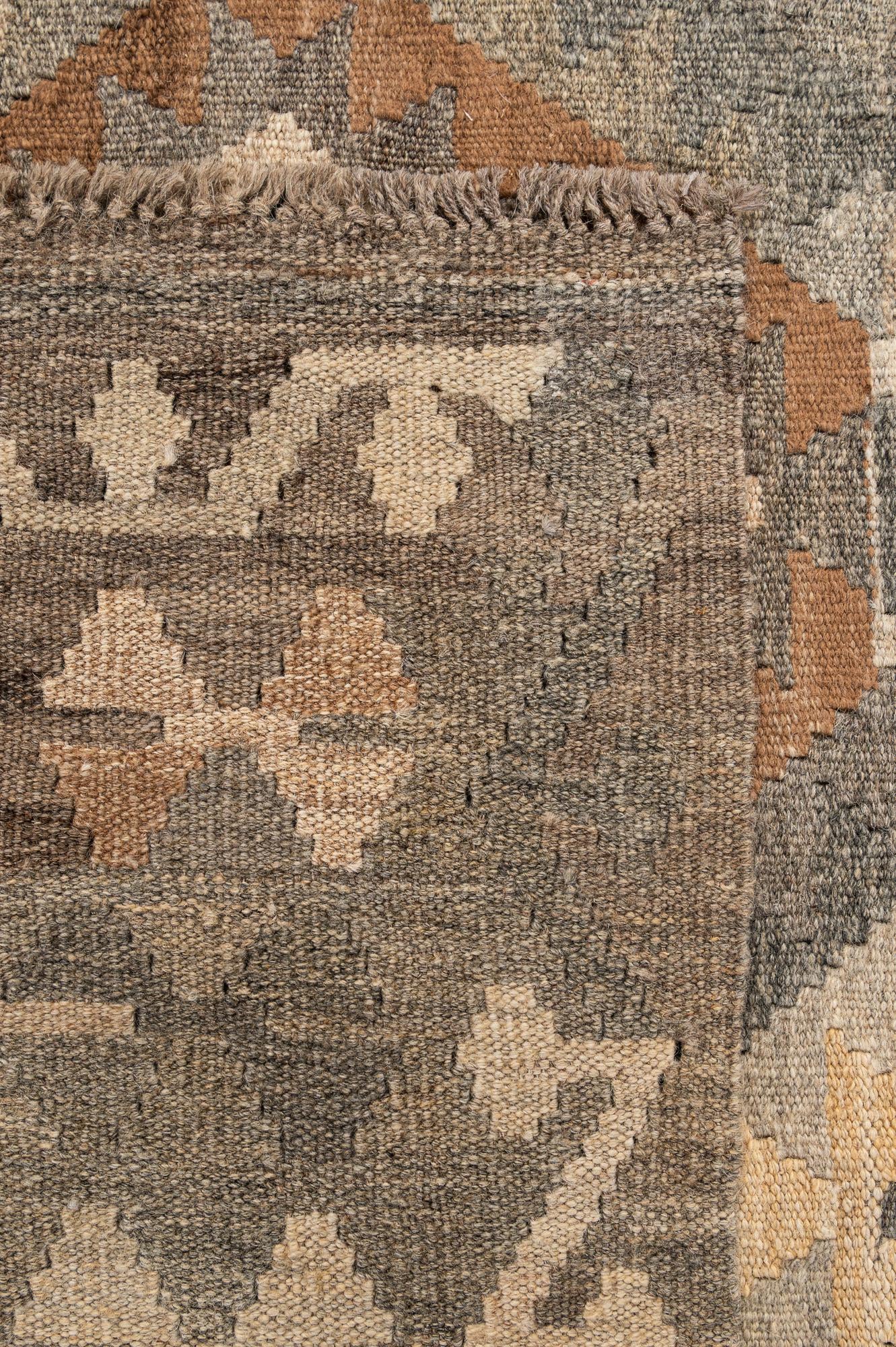 4' 6 x 6' 8 Hand Woven Kilim Maymana Wool Rug