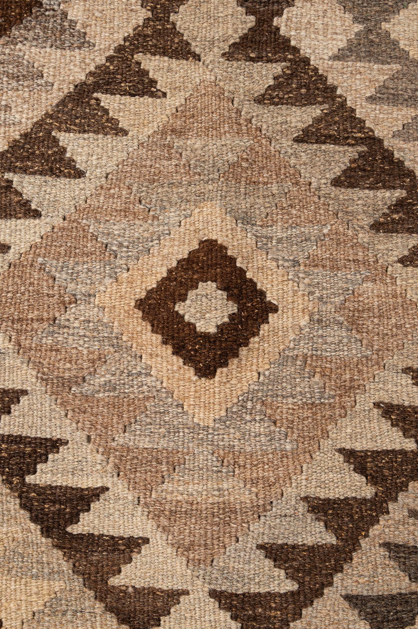 5' 2 x 6' 3 Hand Woven Kilim Maymana Wool Rug