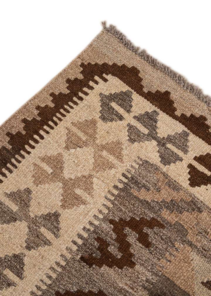 5' 2 x 6' 3 Hand Woven Kilim Maymana Wool Rug