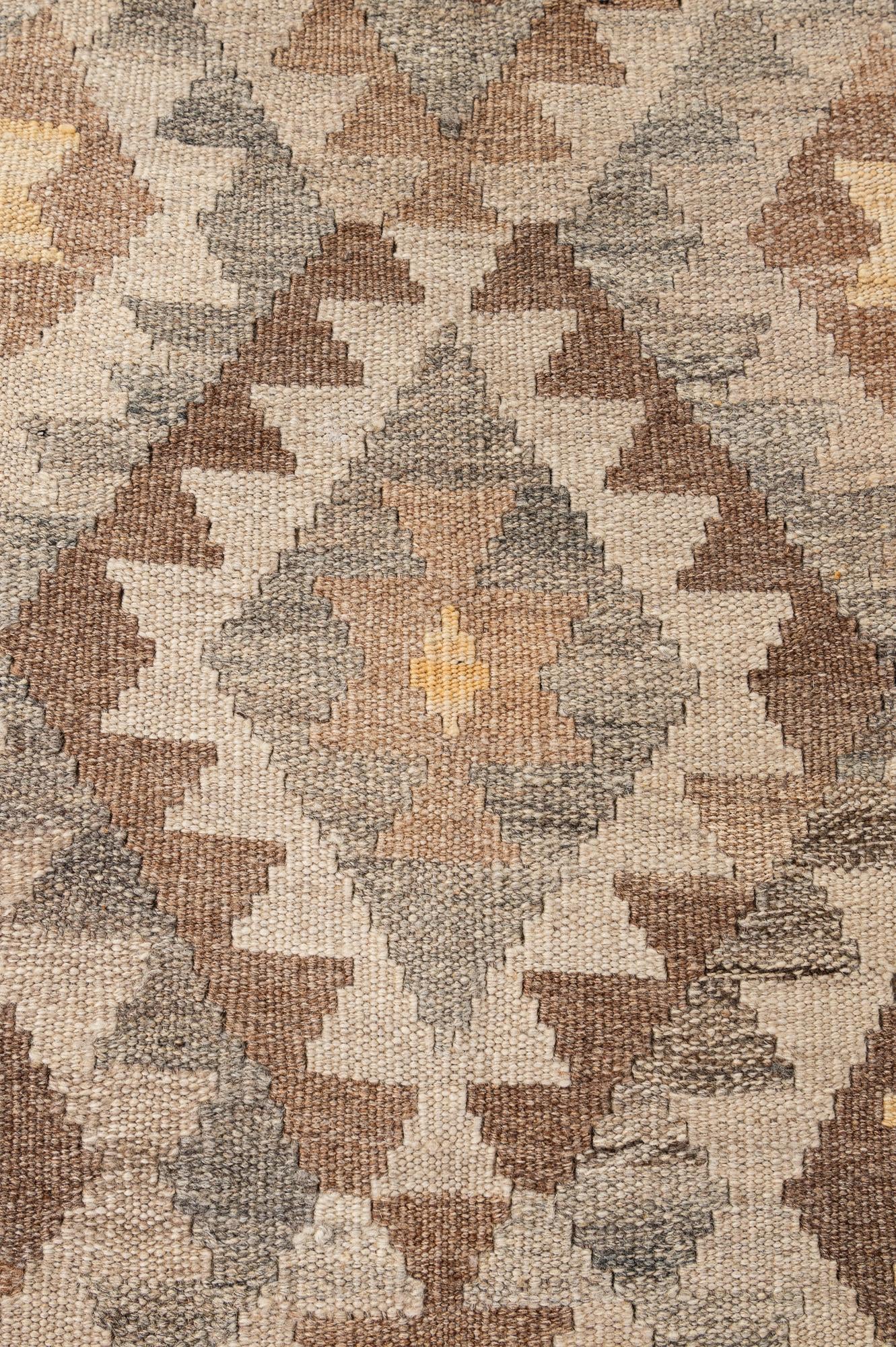 5' 2 x 6' 6 Hand Woven Kilim Maymana Wool Rug