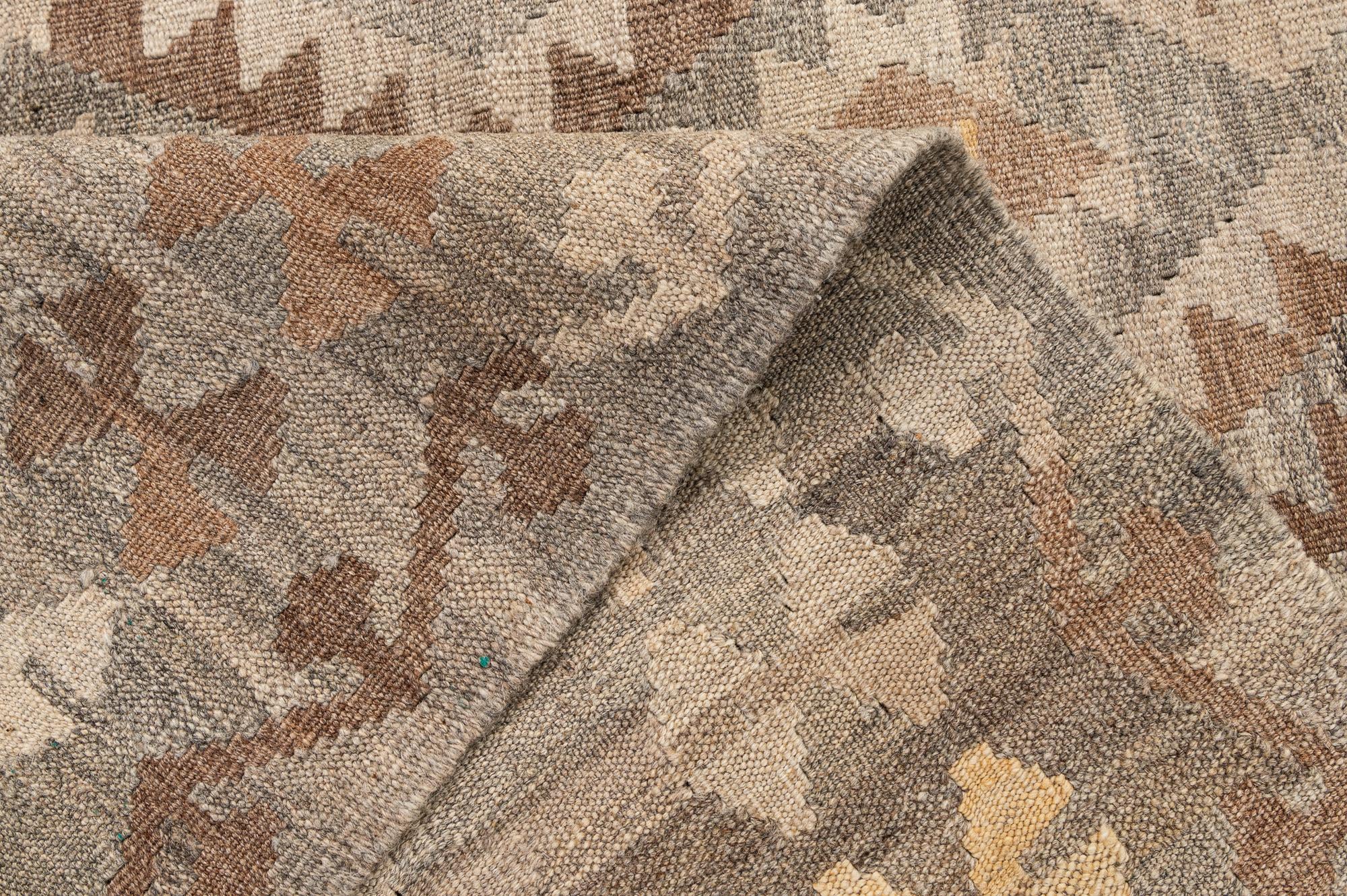 5' 2 x 6' 6 Hand Woven Kilim Maymana Wool Rug