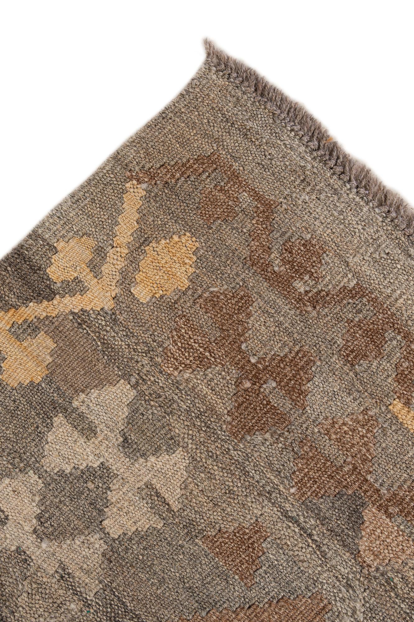 5' 2 x 6' 6 Hand Woven Kilim Maymana Wool Rug