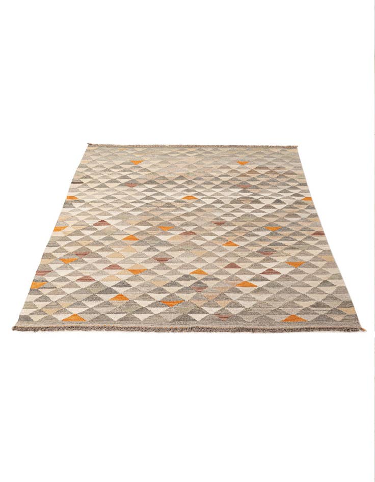 Detail image of 5' x 6' 8 Hand Woven Kilim Maymana Wool Rug