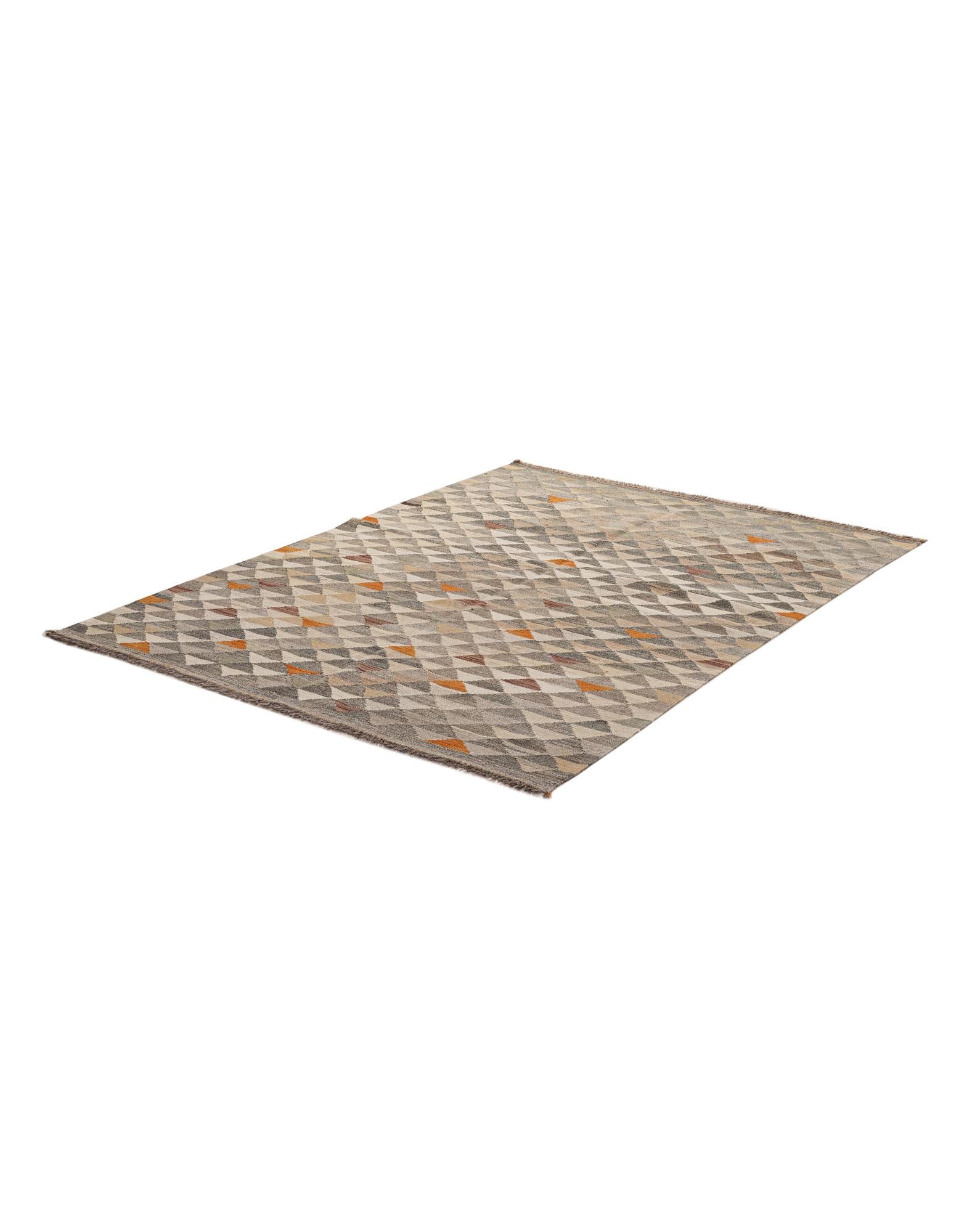 5' x 6' 8 Hand Woven Kilim Maymana Wool Rug