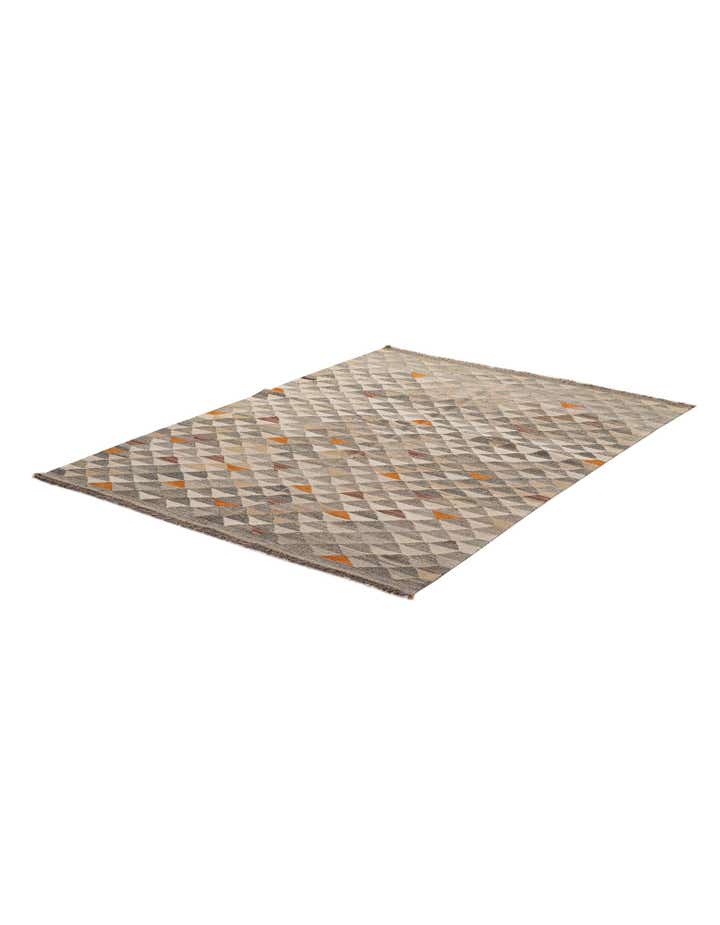 5' x 6' 8 Hand Woven Kilim Maymana Wool Rug