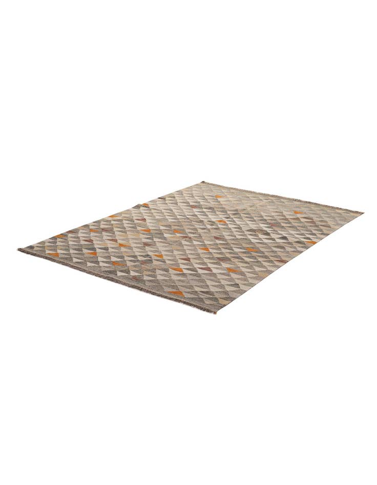 Detail image of 5' x 6' 8 Hand Woven Kilim Maymana Wool Rug