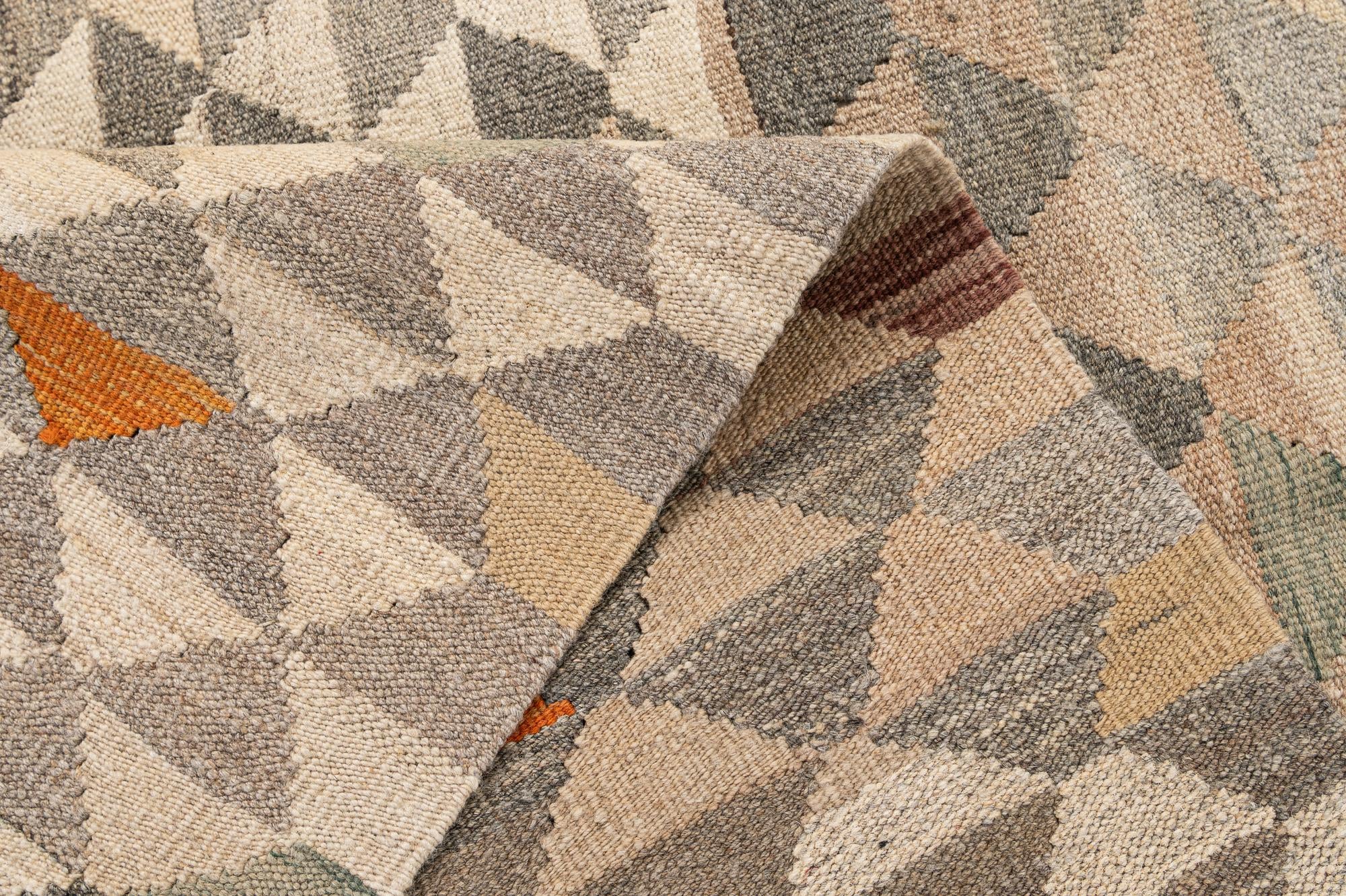 5' x 6' 8 Hand Woven Kilim Maymana Wool Rug